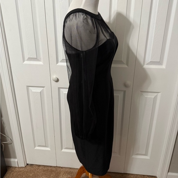 Maggy London Women’s NWT Carmindy Illusion Long Sleeve Midi Dress $158 - Picture 6 of 16